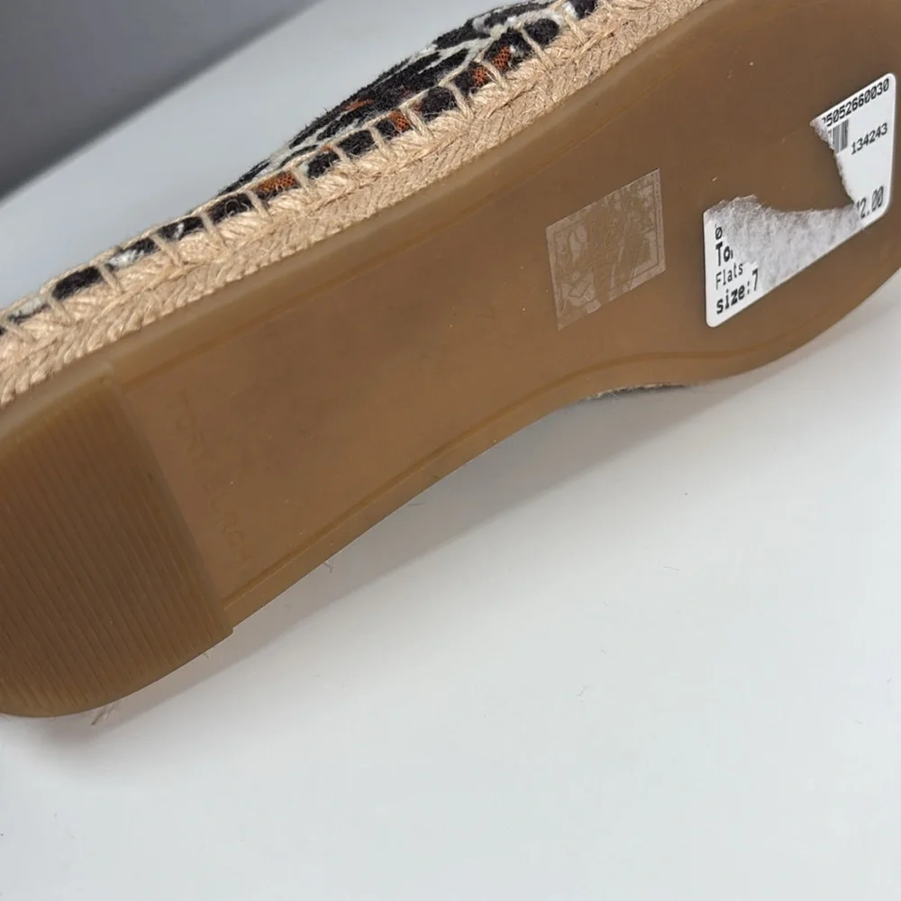 TORY BURCH ELEANOR ESPADRILLE JACQUARD VELVET REVA LEOPARD SZ 7 - Picture 7 of 7